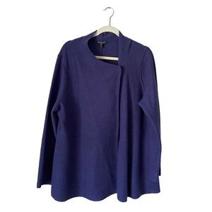 Eileen Fisher Woman 1X Purple 100% Boiled Merino Wool Jacket